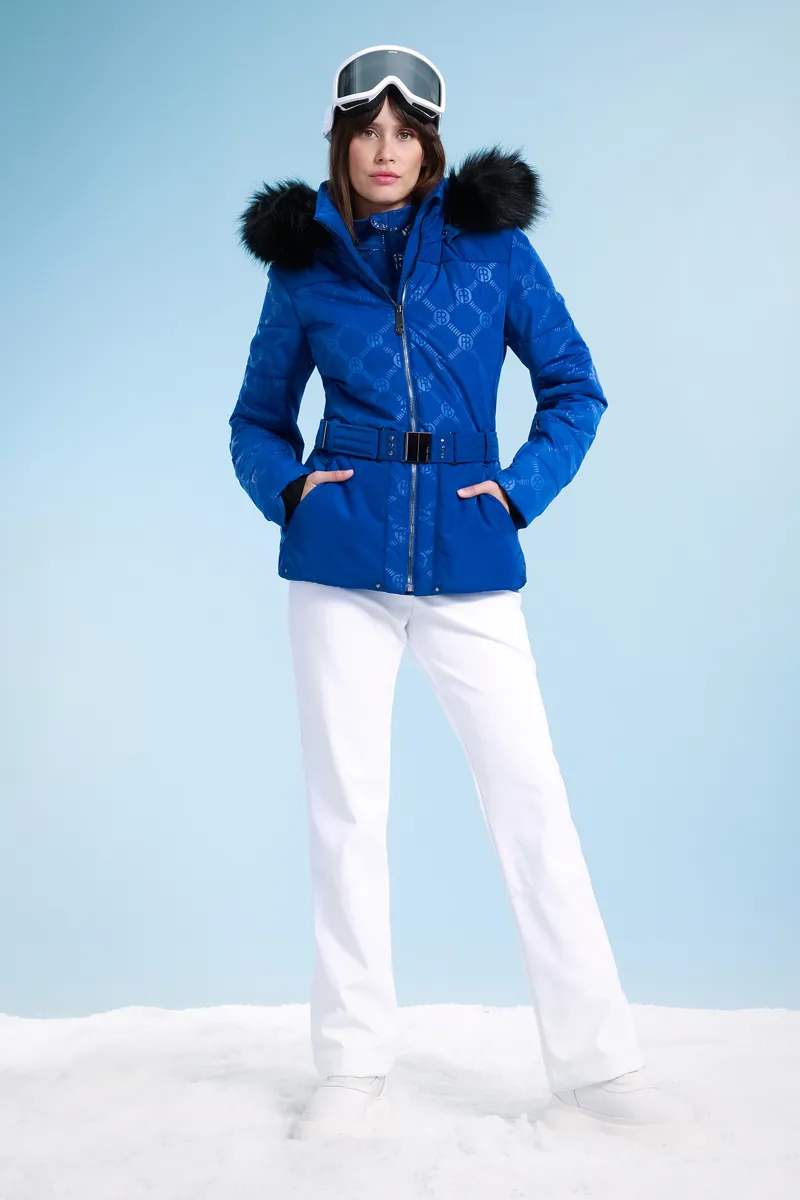 Poivre Blanc Emblem Womens Faux Fur Ski Jacket - Emblem Blue-1